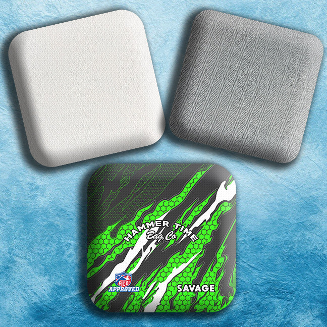 Savage: 5/8 Herringbone Pro Cornhole Bags for Ultimate Control