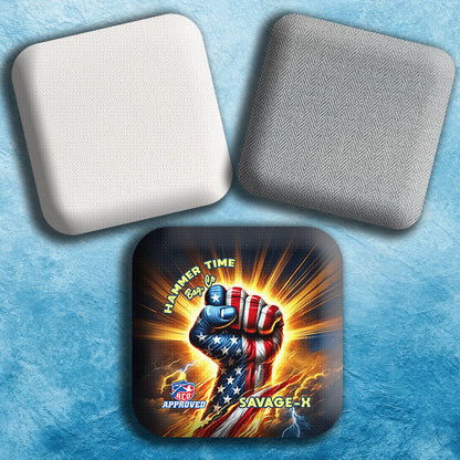 Savage-X Herringbone Pro Cornhole Bags for Ultimate Control