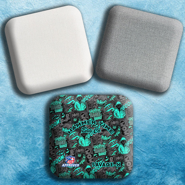 Savage-X Herringbone Pro Cornhole Bags for Ultimate Control