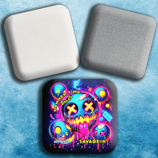 Savage-X Herringbone Pro Cornhole Bags for Ultimate Control